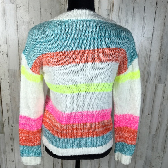 Love X Design Nordstrom Neon Stripe Sweater Top - Picture 5 of 6